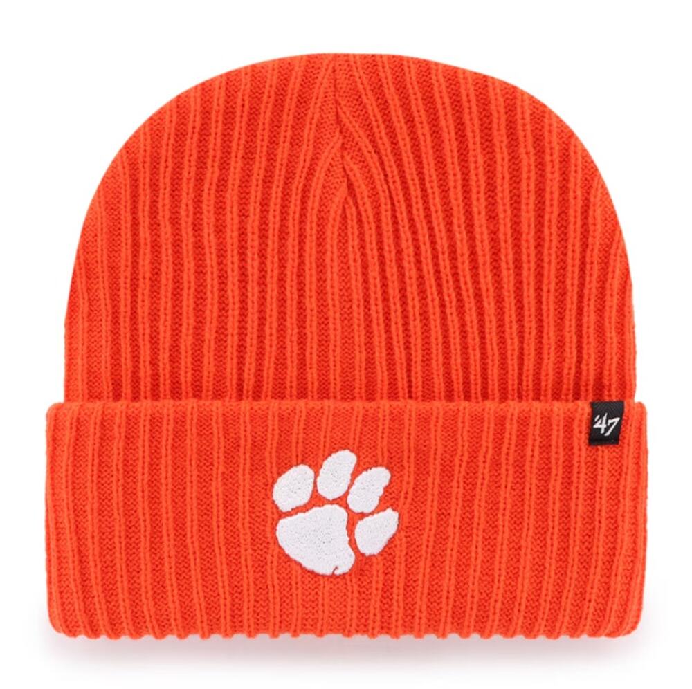 47 BRAND Mens Clemson Tigers Harbor Cuffed Knit Hat One Size Orange NWT